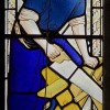 Joseph the carpenter depicted in stained glass